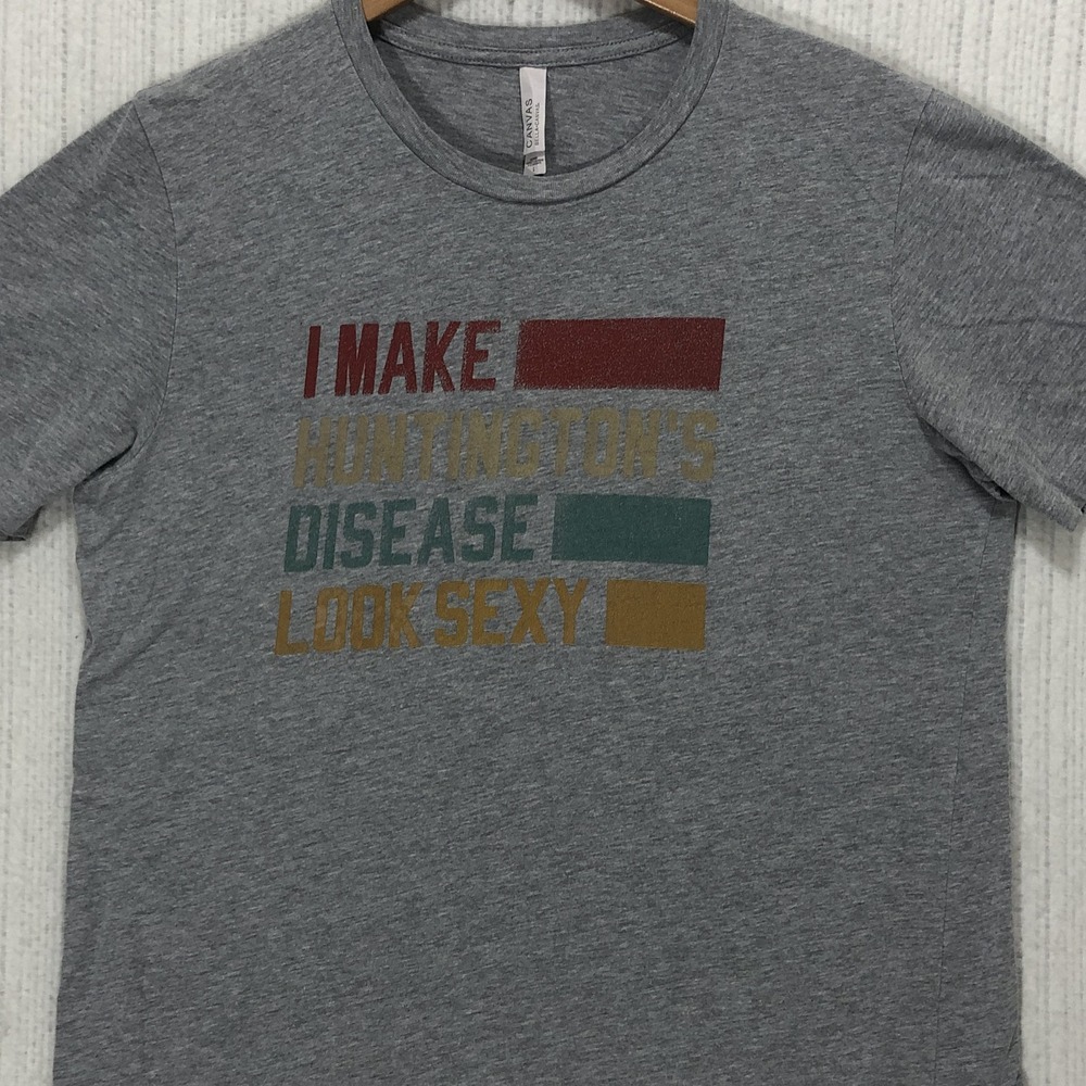 Bella Canvas Huntington's Disease Awareness Graphic T-Shirt Gray Large